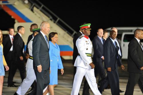 Vice President Biden and Prime Minister Persad-Bissessar